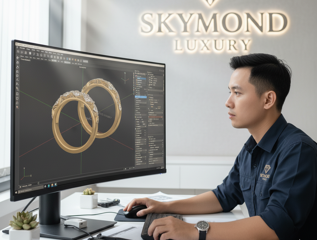 thiết kế nhẫn cưới platin