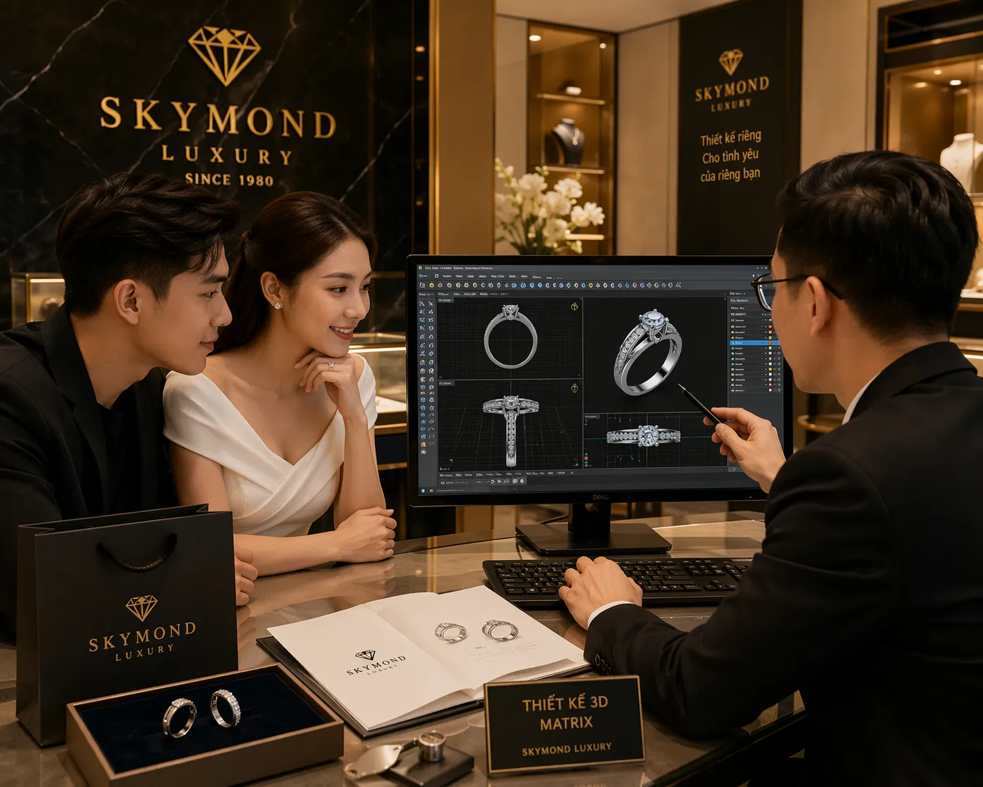 thiết kế nhẫn cầu hôn